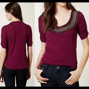 Anthropologie Deletta Embellished Top